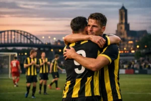 Arnhemse voetbalclub strijdt mee om promotie ondanks lastige start