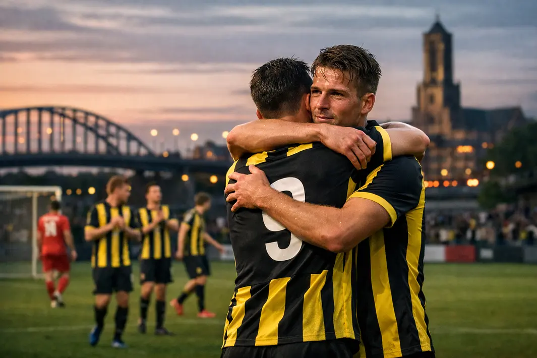Arnhemse voetbalclub strijdt mee om promotie ondanks lastige start