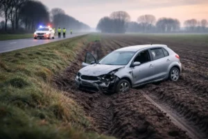 Auto komt in akker terecht na rijden onder invloed