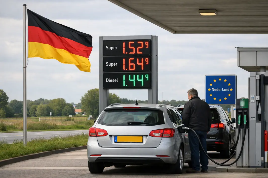 Duitse benzineprijs daalt per 1 mei, Gelderlanders kiezen vaker voor tanken over de grens