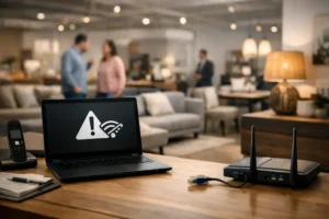 Meubelwinkel eist schadevergoeding van netbeheerder na paasdagen zonder internet