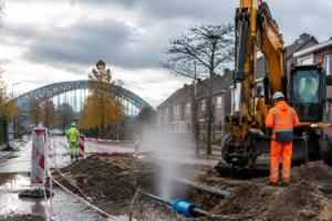 Gaslek tijdens werkzaamheden aan waterleiding in Arnhem