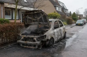 Geparkeerde auto verwoest door brand in Elst