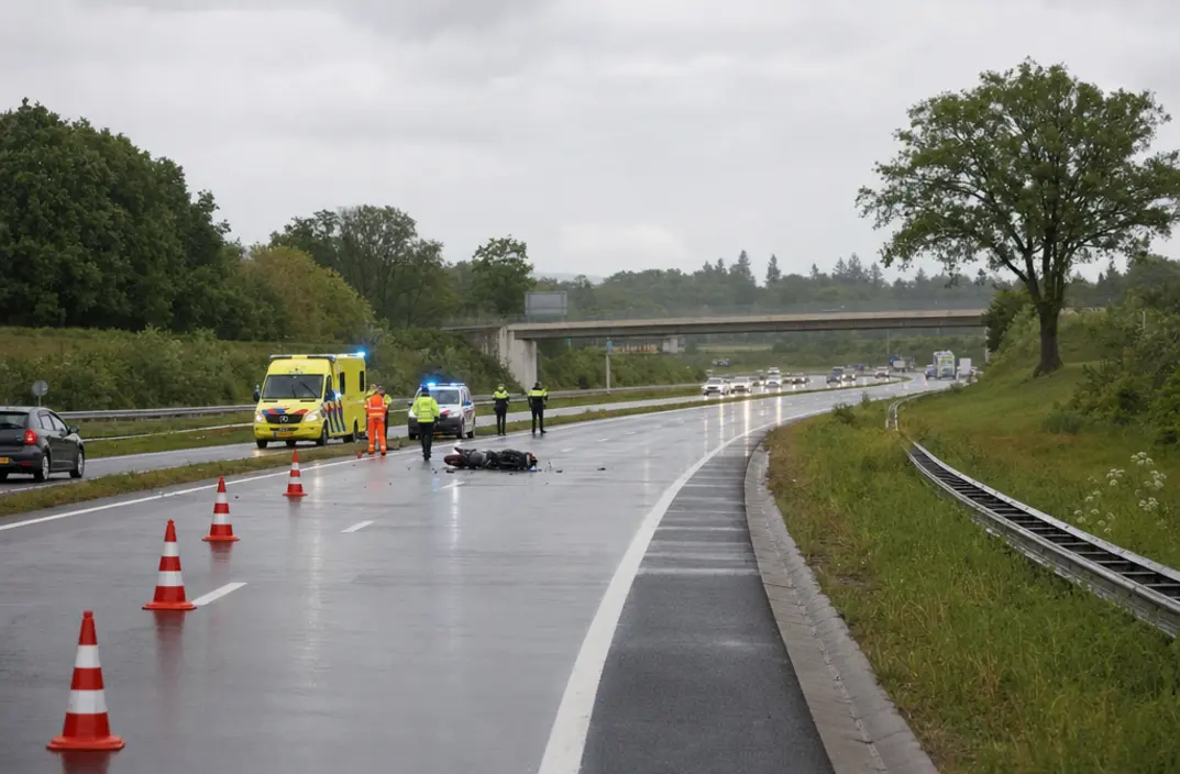Motorrijder gewond na ongeluk op snelweg A348 bij Velp