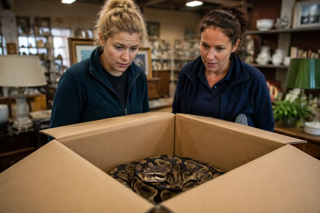 Medewerkers vinden python in doos bij kringloopwinkel in Arnhem
